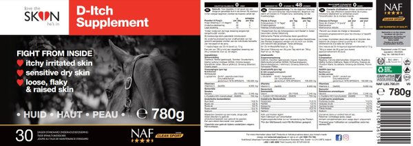 NAF D-Itch Supplement 780 g - gegen Juckreiz  beim Pferd